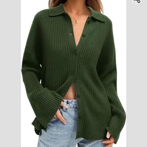 Army Green Cardigan